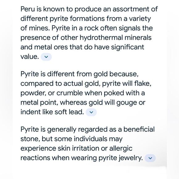 Pyrite Natrual Stone From Peru (10 oz.) Beautiful Gold Colored Specimen - Picture 13 of 13